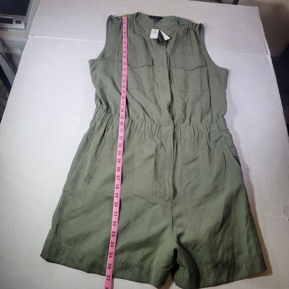 Banana Republic Women OD Green Sleeveless Romper With Pockets Size Tall L - Picture 10 of 14